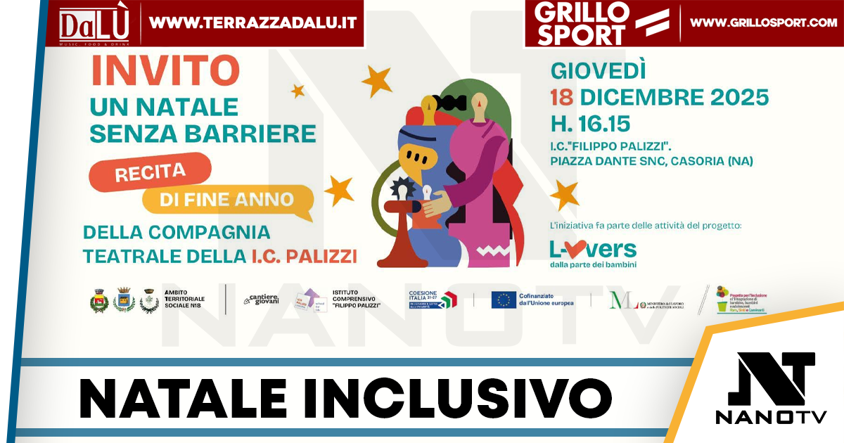 Casoria, “Natale senza barriere”: teatro e inclusione all’Istituto Comprensivo Palizzi