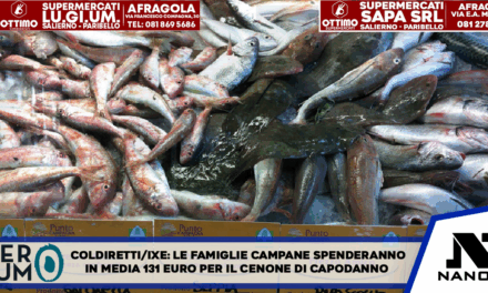 Coldiretti/ixe: le famiglie campane spenderanno in media 131 euro per il cenone di Capodanno