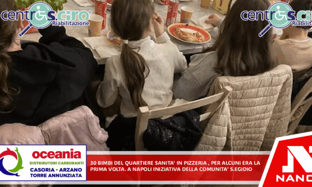 30 bimbi del quartiere Sanità in pizzeria, per alcuni era la prima volta A Napoli iniziativa della Comunità S.Egidio,
