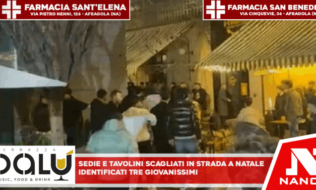 Sedie e tavolini scagliati in strada a Natale, identificati tre giovanissimi