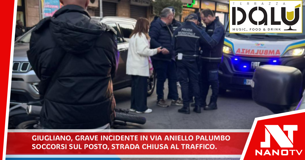 Giugliano, grave incidente in via Aniello Palumbo: soccorsi sul posto, strada chiusa al traffico