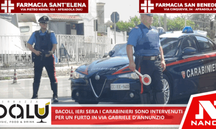 Bacoli: Ieri sera i carabinieri della locale stazione, sono intervenuti per un furto a via Gabriele D’Annunzio