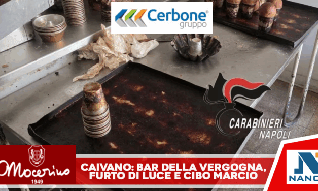Caivano, bar pasticceria chiuso dopo un blitz dei Carabinieri: allaccio abusivo e gravi carenze igieniche