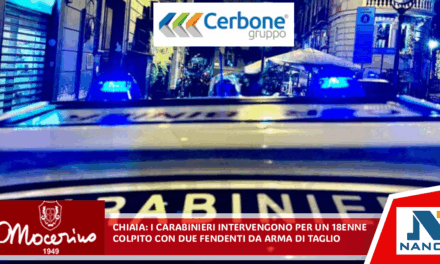 Napoli quartiere Chiaia:  I carabinieri della compagnia Napoli Centro intervengono per un 18enne, colpito con due fendenti di arma da punta e taglio.