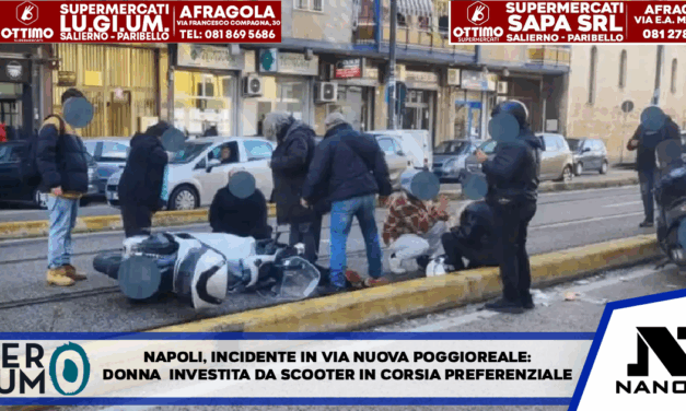 Napoli, incidente in via Nuova Poggioreale: donna investita da scooter in corsia preferenziale
