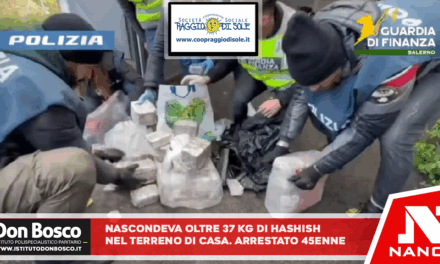 Nascondeva oltre 37 kg di hashish nel terreno di casa: arrestato 45enne