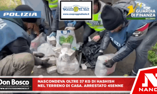 Nascondeva oltre 37 kg di hashish nel terreno di casa: arrestato 45enne