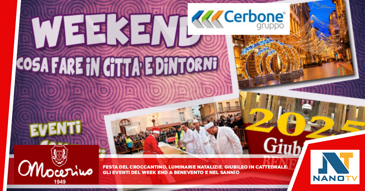 Festa del Croccantino, luminarie natalizie, Giubileo in Cattedrale: gli eventi del week end a Benevento e nel Sannio