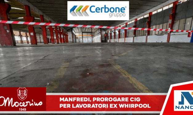 Manfredi, prorogare Cig per lavoratori ex Whirlpool ‘Con prefetto di Bari avviata interlocuzione con il Governo’