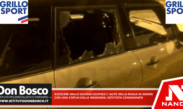 Accecata dalla gelosia colpisce l’auto della rivale in amore con una statua della Madonna: estetista condannata