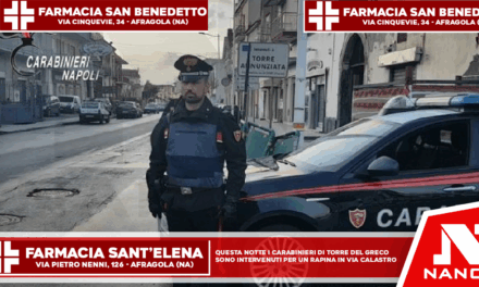 *TORRE DEL GRECO*: Questa notte i carabinieri della sezione radiomobile di Torre del Greco sono intervenuti in via Calastro per una rapina.