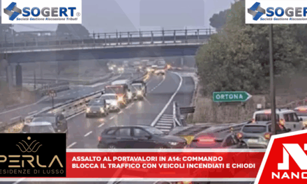 Assalto al portavalori in A14: commando blocca il traffico con veicoli incendiati e chiodi