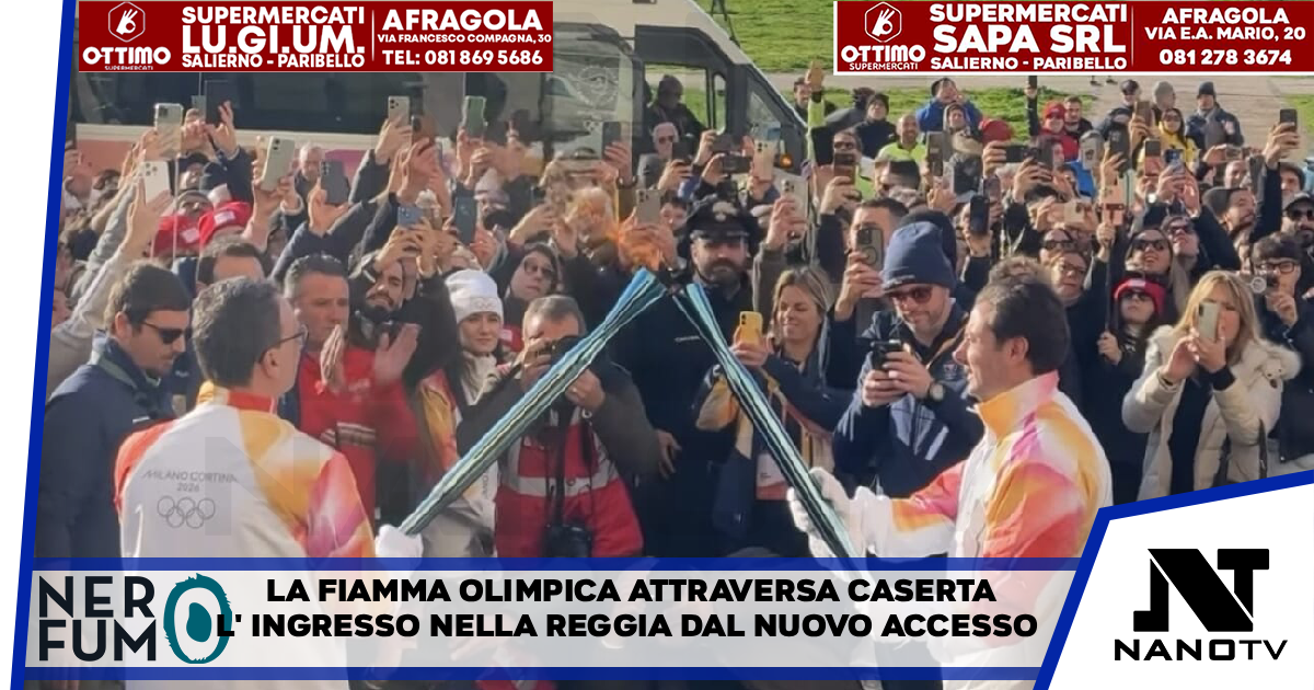 La fiamma olimpica attraversa Caserta: l’ingresso nella Reggia dal nuovo accesso