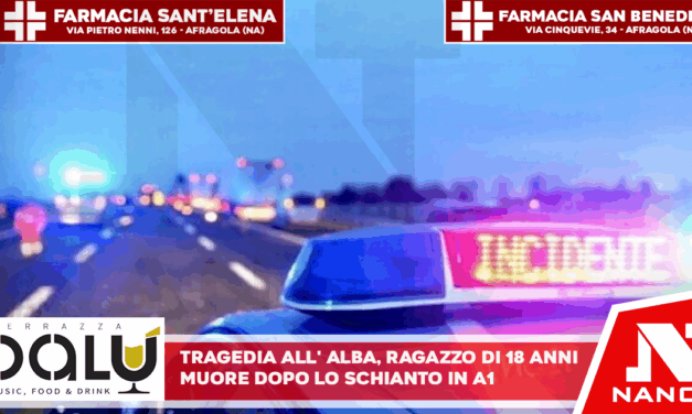 Tragedia all’alba, ragazzo di 18 anni muore dopo lo schianto in A1