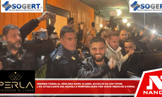 Insigne torna al Pescara dopo 14 anni, accolto da cento tifosi L’ex attaccante del Napoli a Montesilvano per visite mediche e firma