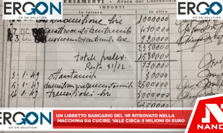 Un libretto bancario del ’49 ritrovato nella macchina da cucire: vale circa 5 milioni di euro