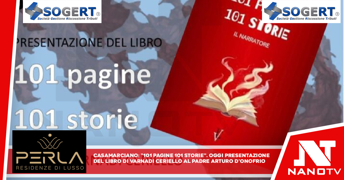 Casamarciano, “101 pagine 101 storie”: oggi la presentazione del libro di Varnadi Ceriello al Padre Arturo D’Onofrio
