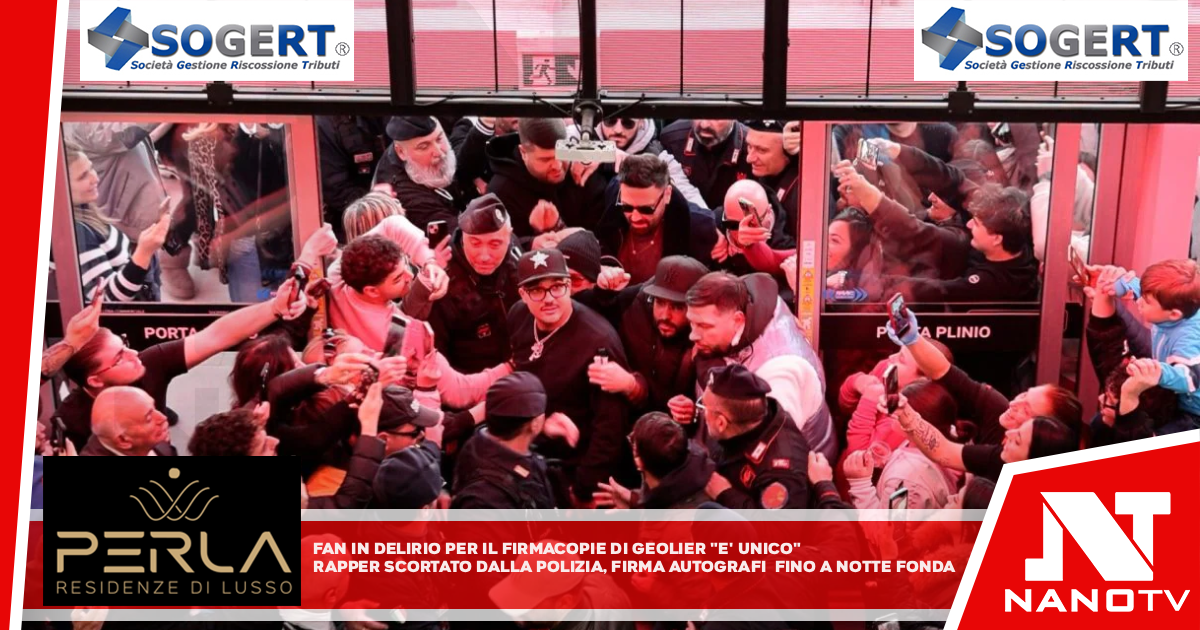 Fan in delirio per il firmacopie di Geolier: “È unico”. Rapper scortato dalla polizia, firma autografi fino a notte