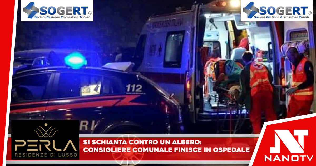 Si schianta contro un albero: consigliere comunale finisce in ospedale