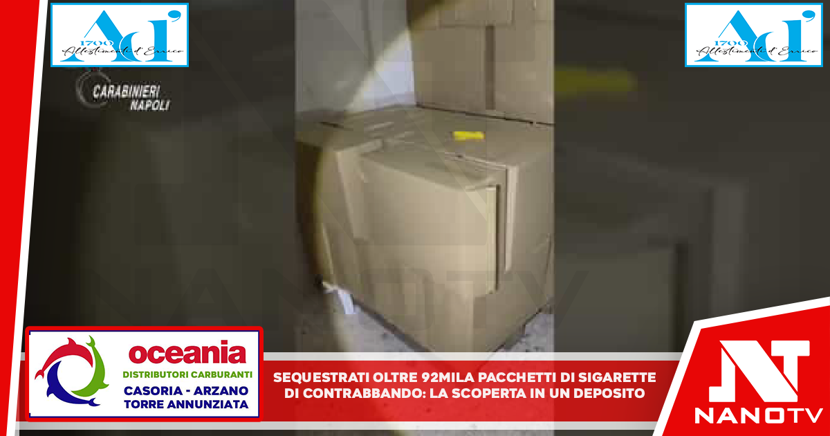 Sequestrati oltre 92mila pacchetti di sigarette di contrabbando: la scoperta in un deposito