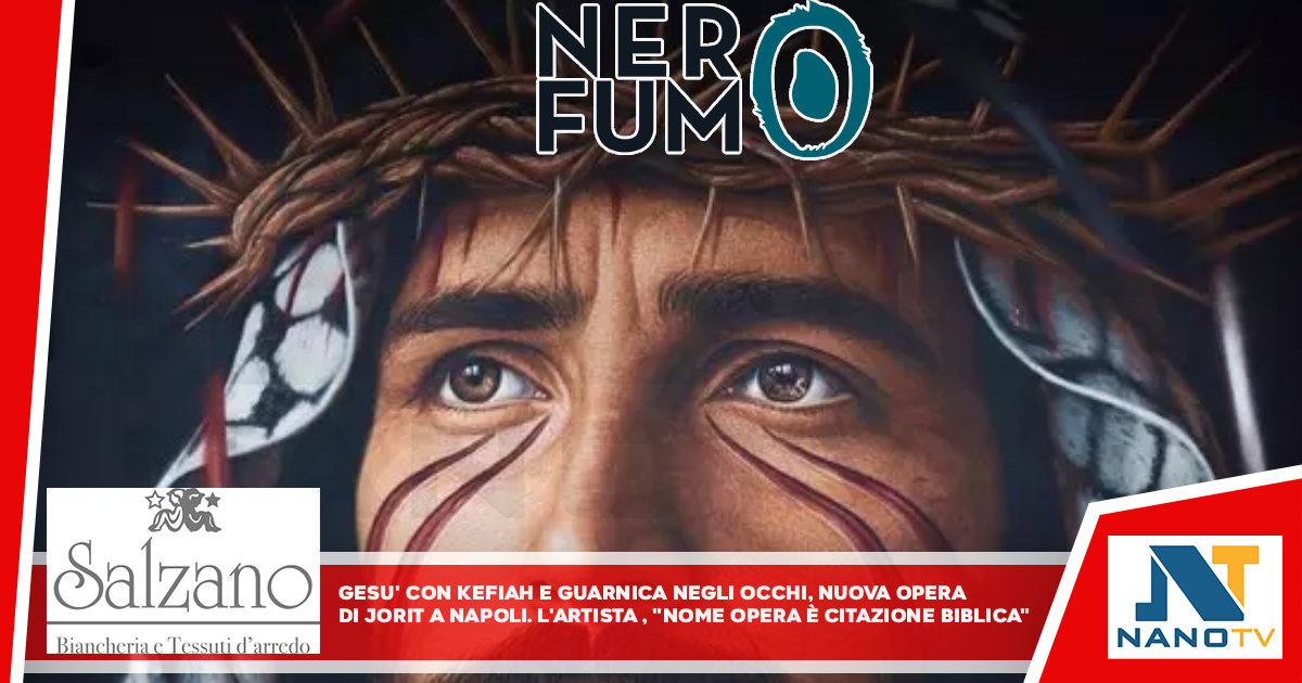 Gesù con kefiah e Guernica negli occhi, nuova opera Jorit a Napoli L’artista, ‘nome opera è citazione biblica. Gaza solleva questione morale globale’