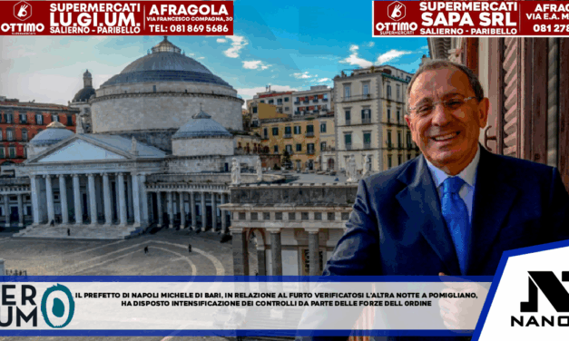 Il Prefetto di Napoli, Michele di Bari, in relazione al furto verificatosi la scorsa notte a Pomigliano, ha disposto l’immediata intensificazione dei servizi di controllo del territorio dalle Forze dell Ordine