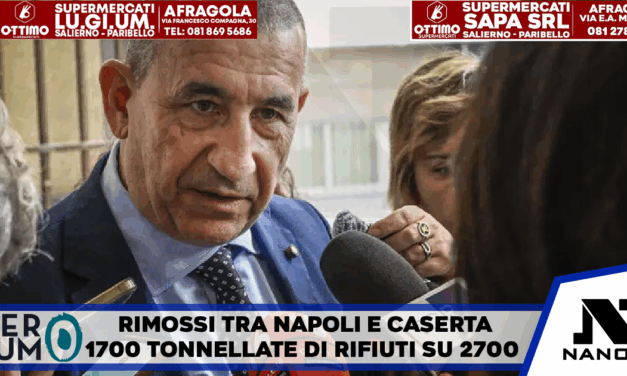 Rimosse tra Napoli e Caserta 1700 tonnellate di rifiuti su 2700