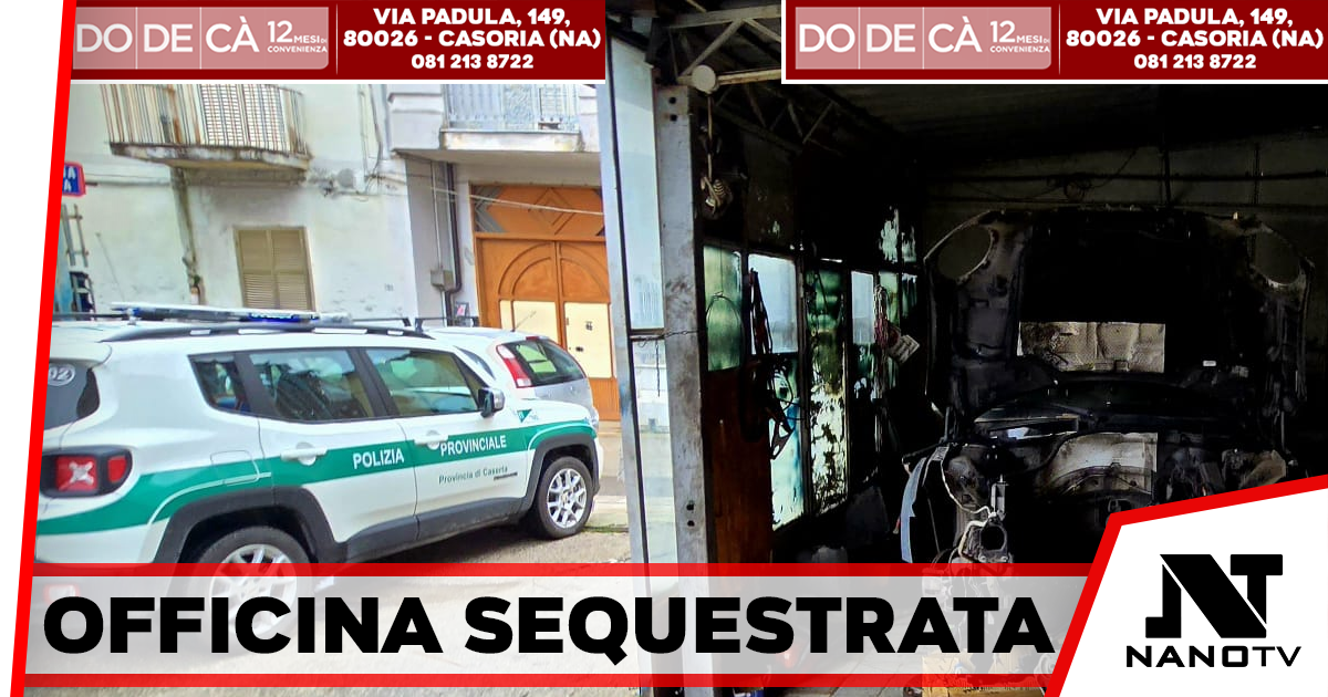 San Nicola la Strada, sequestrata officina per scarichi illeciti e violazioni ambientali