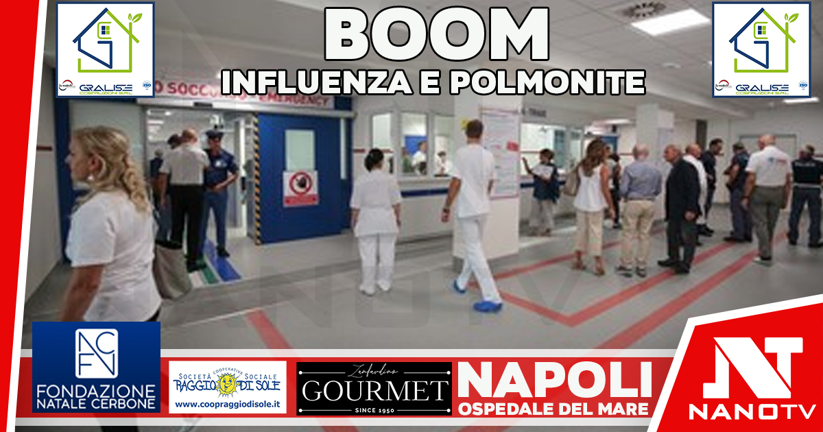 Napoli. Ospedale del Mare, boom influenza e polmonite e rischio aumento con ripresa scuole