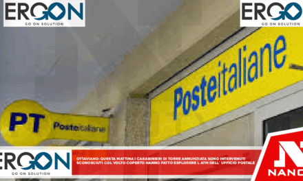 Ottaviano: Questa mattina i carabinieri di torre annunziata sono intervenuti, Sconosciuti col volto coperto hanno fatto esplodere l’atm dell’ufficio postale