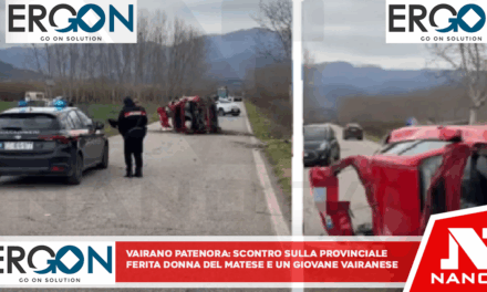 VAIRANO PATENORA – Scontro sulla provinciale: ferita una donna del Matese e un giovane vairanese