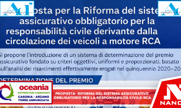 Proposta – Riforma del sistema assicurativo obbligatorio per la responsabilità civile – RCA