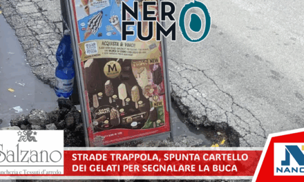 Strade trappola, spunta cartello dei gelati per segnalare la buca