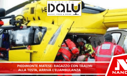 Piedimonte Matese – Ragazzo con traumi alla testa: arriva eliambulanza