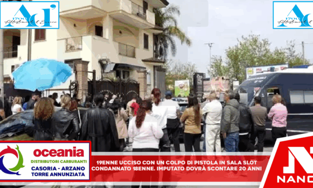 19enne ucciso con colpo di pistola in sala slot, condannato 18enne Imputato dovrà scontare 20 anni. Il fatto a Cesa (Caserta) il 13 aprile scorso