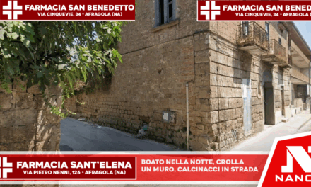 Boato nella notte: crolla un muro, calcinacci in strada