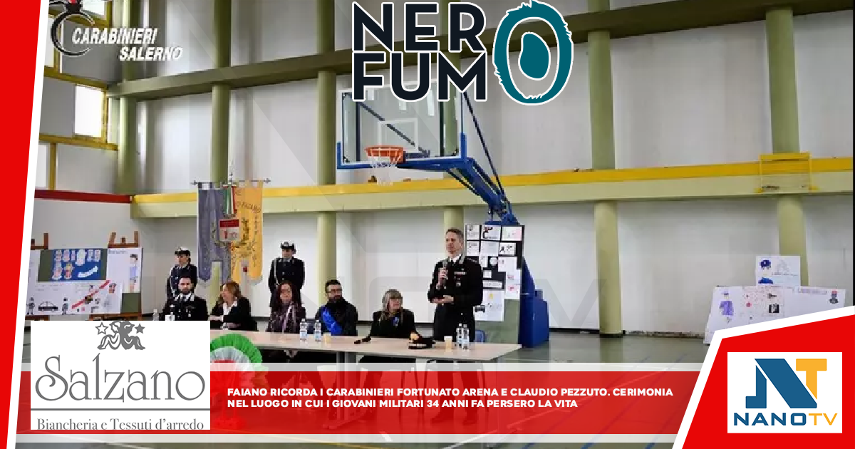 Faiano ricorda i carabinieri Fortunato Arena e Claudio Pezzuto Cerimonia nel luogo in cui i due giovani militari 34 anni fa persero la vita