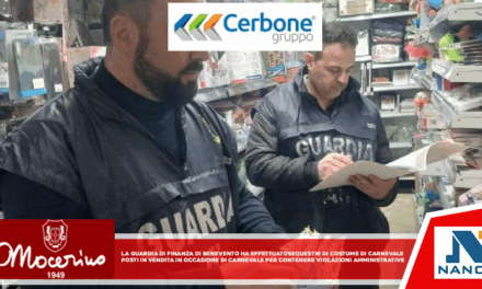 la Guardi di Finanza di Benevento ha effettuato sequestri di costume di Carnevale per violazione amministrative