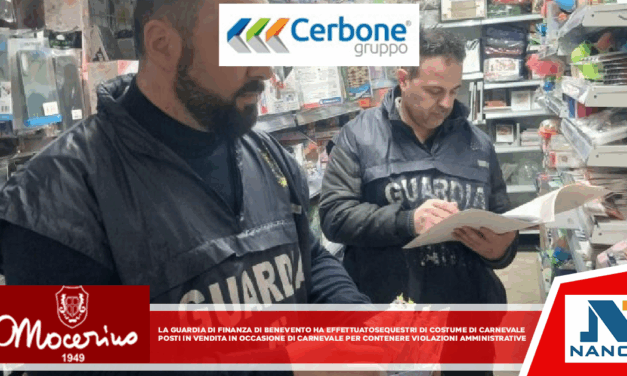 la Guardi di Finanza di Benevento ha effettuato sequestri di costume di Carnevale per violazione amministrative