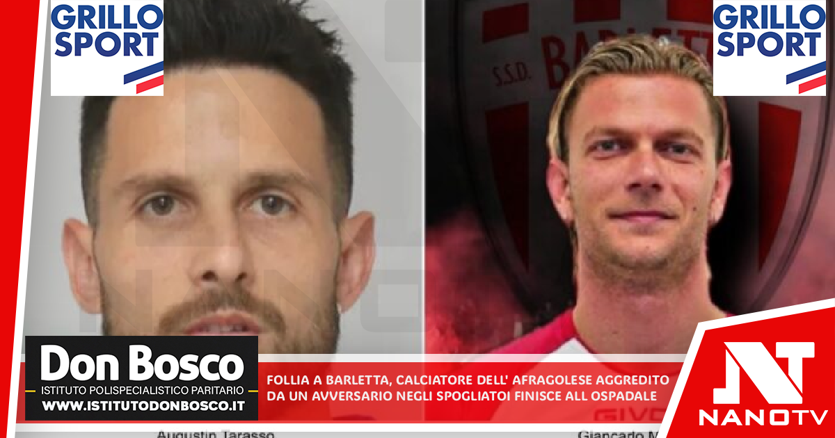 Follia a Barletta, calciatore dell’Afragolese aggredito da un avversario negli spogliatoi finisce in ospedale