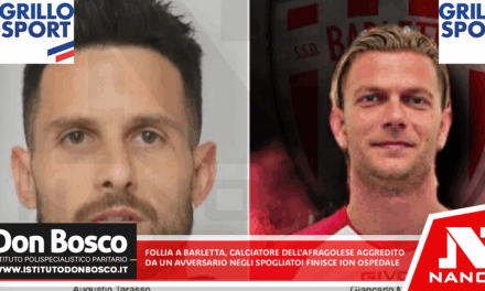 Follia a Barletta, calciatore dell’Afragolese aggredito da un avversario negli spogliatoi finisce in ospedale