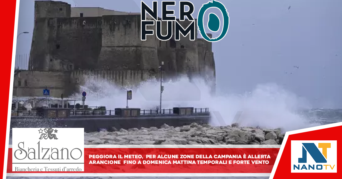 Peggiora il meteo, per alcune zone della Campania è allerta arancione Da domani a domenica mattina previsti forti temporali e raffiche di vento