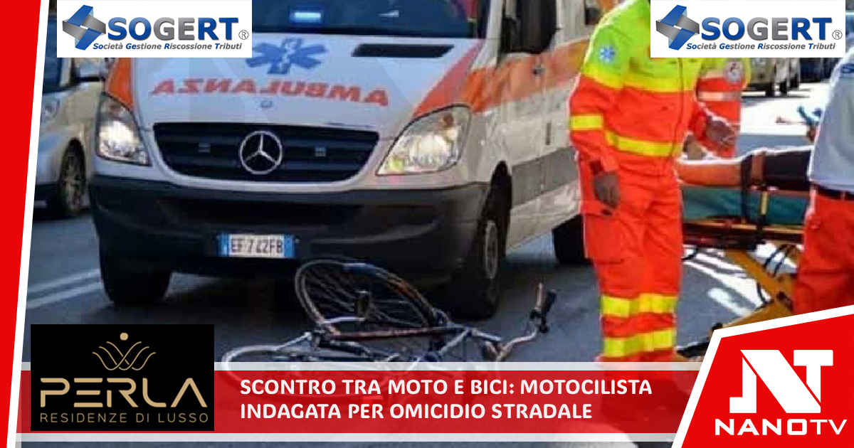 Scontro tra moto e bici: motociclista indagata per omicidio stradale