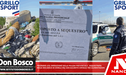 Frignano (CE) Operazione della Polizia Provinciale. Sequestrata mega discarica di 20 mila metri quadrati con accanto ortaggi per alimentazione. Rifiuti tombati nelle condutture fognarie .