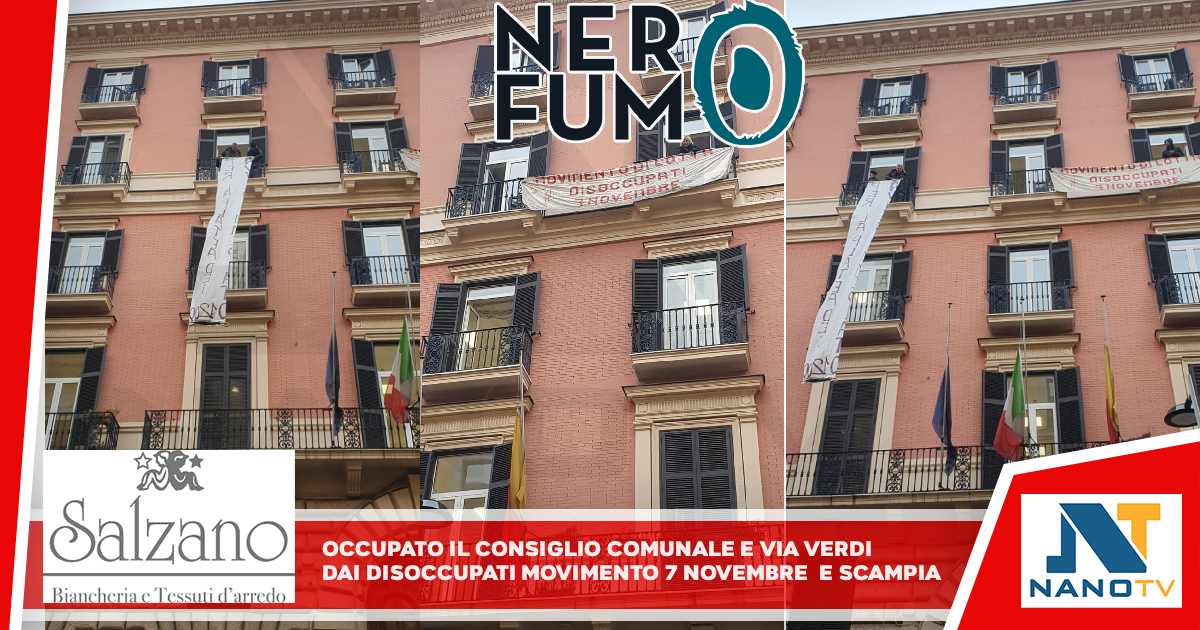 OCCUPATO IL CONSIGLIO COMUNALE E VIA VERDI DAI DISOCCUPATI ORGANIZZATI MOVIMENTO 7 NOVEMBRE E SCAMPIA.