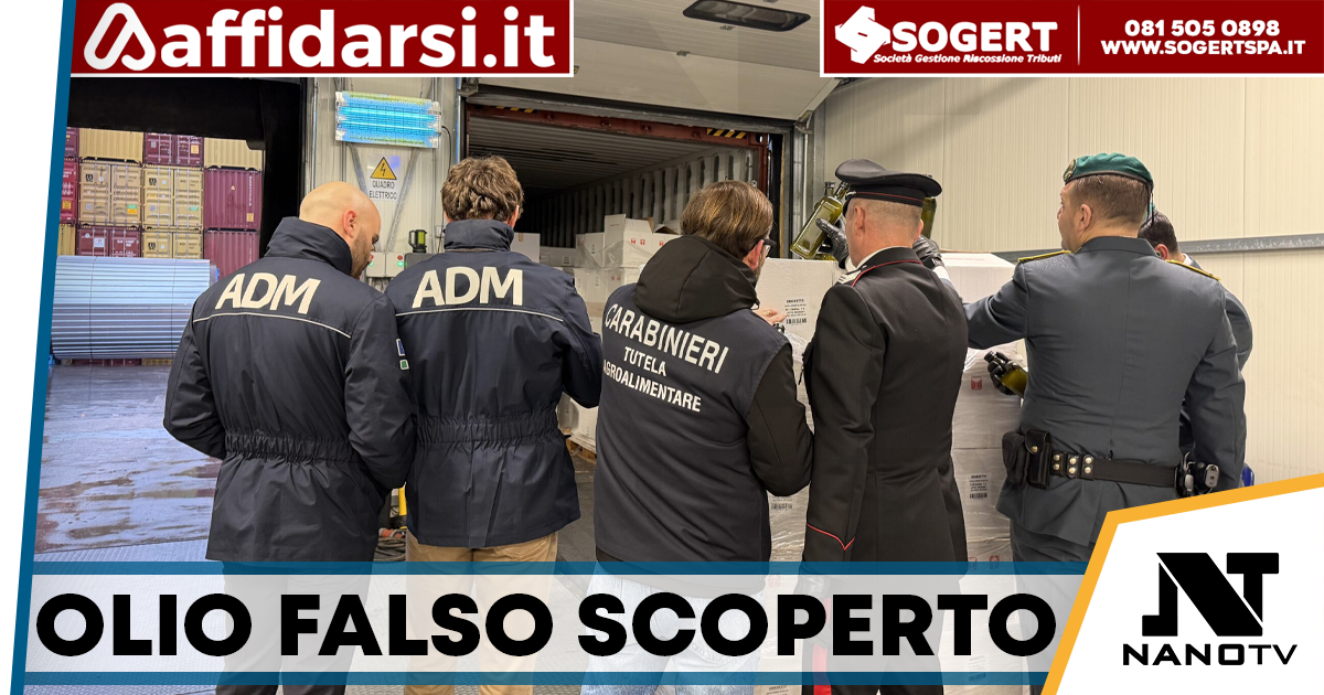 Sequestrate oltre 18 tonnellate di olio falsamente dichiarato “extravergine” nel porto di Salerno