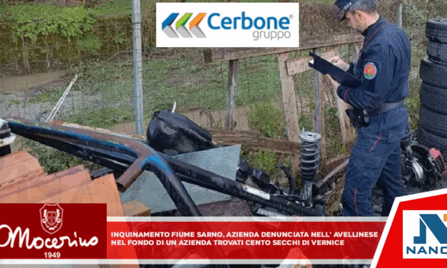 Inquinamento fiume Sarno, azienda denunciata nell’Avellinese Nel fondo di un’azienda trovati cento secchi di vernici e numerose carcasse
