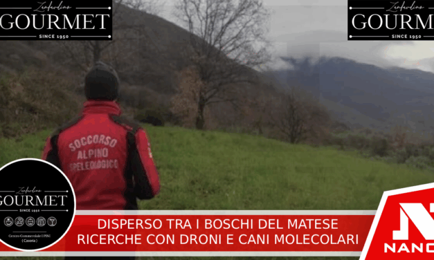 Disperso tra i boschi del Matese, ricerche con droni e cani molecolari