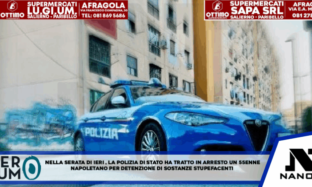Nella serata di ieri, la Polizia di Stato ha tratto in arresto un 55enne napoletano per detenzione di sostanze stupefacenti.