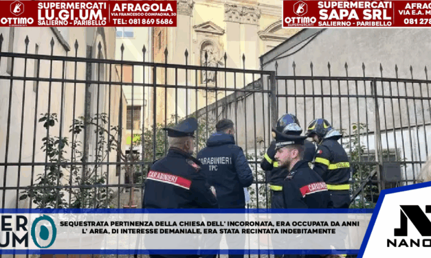 Sequestrata pertinenza della chiesa dell’Incoronata, era occupata da anni L’area – di interesse demaniale – era stata recintata indebitamente